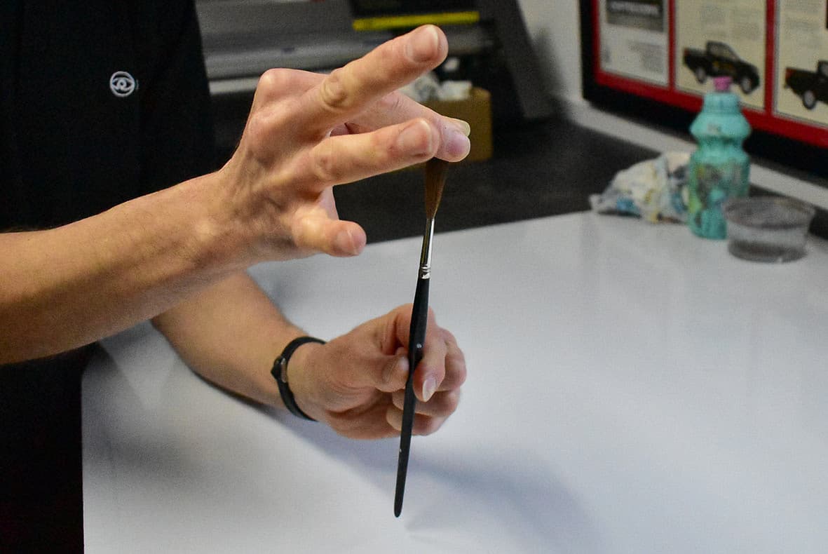Lettering brush care